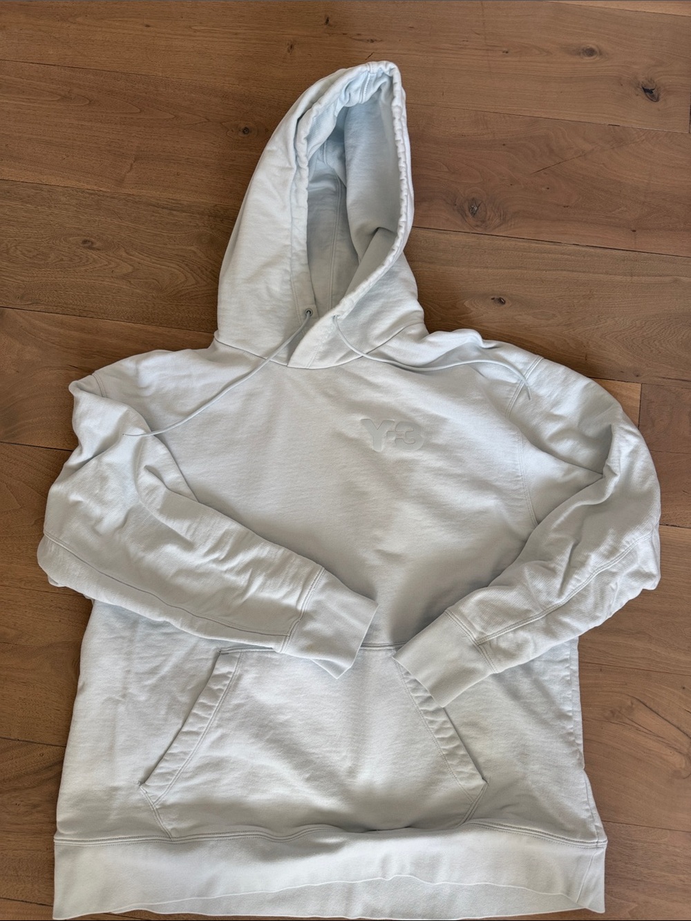 Y-3 Light Blue Hoodie with Y-3 Logo
